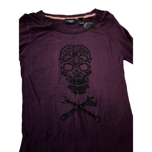 Harley Davidson Motorclothes Womens‎ Dark Purple Sweater Pure Viscose Size Large - Picture 1 of 10
